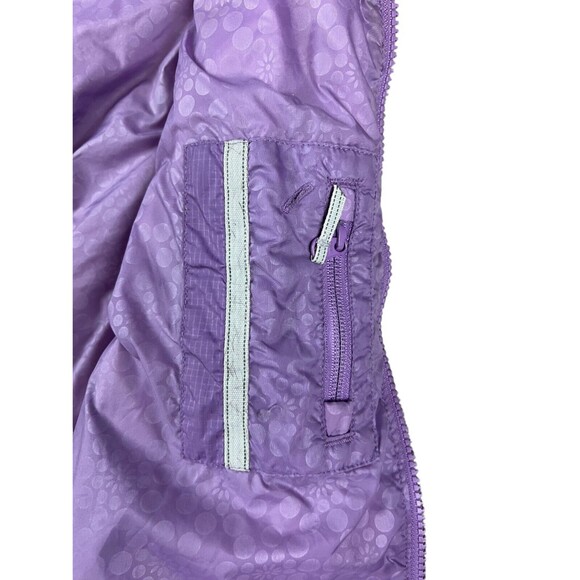 Lands' End Down Puffer Vest  Girls S (7-8)  Purple Jacket w Removable Hood - Picture 10 of 14